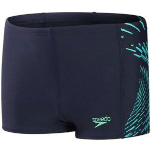 Speedo plastisol placement aquashort boy true navy/green glow/arctic