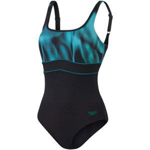 Speedo shaping contoureclipse printed 1 piece black/ocean