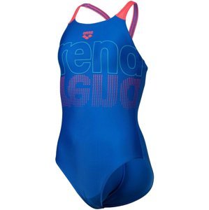 Arena girls swimsuit v back graphic royal/fluo red 128cm