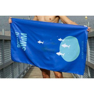 Borntoswim blue moon microfibre towel modrá