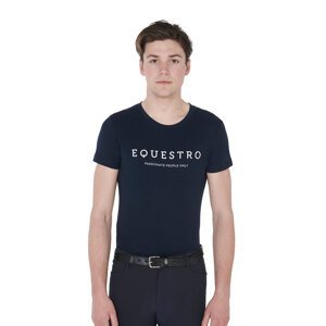 Tričko pánske Equestro s logom Farba: Modrá, Veľkosť: L