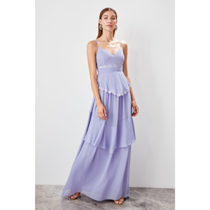 Trendyol Lilac lace detailed evening dress