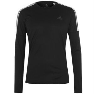 Adidas 3 Stripe Long Sleeve T Shirt Mens