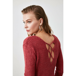 Trendyol Rose-Dried Back Binding Detailed Knitwear Sweater