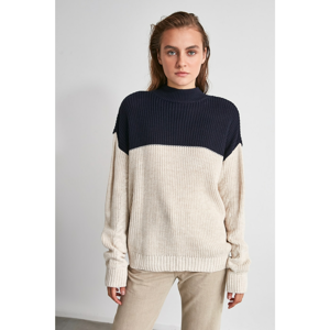 Trendyol Ekru Color Block sweater
