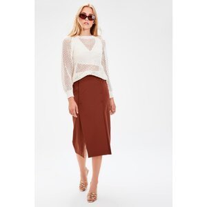 Trendyol Brown Slit Detailed Skirt