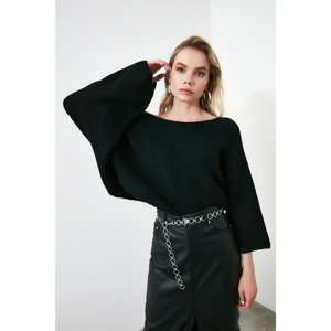 Trendyol Black Boat Collar Knitwear Sweater