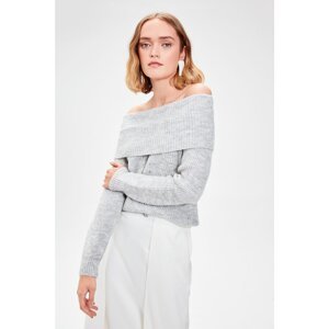 Trendyol Grey Carmen Collar Knitwear Sweater