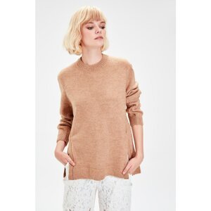 Trendyol Camel Slit Knitwear Sweater