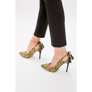 Trendyol Yellow Snake Patterned Women's Heels