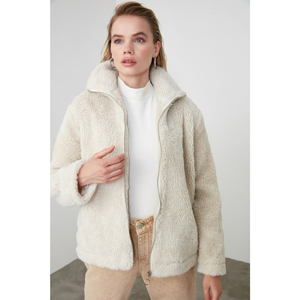 Dámsky kabát Trendyol Fur detailed