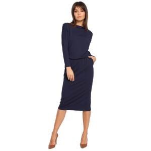 BeWear Woman's Dress B014 Navy Blue