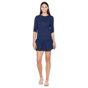 Katrus Woman's Dress K222 Navy Blue