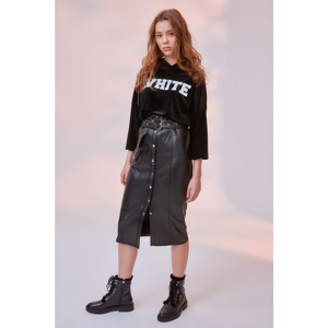 Trendyol Black Leather Skirt