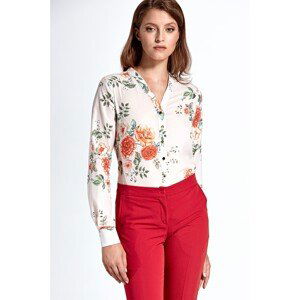 Colett Woman's Blouse Cb23 Flowers Ecru