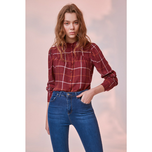 Trendyol Burgundy Plaid Shirt