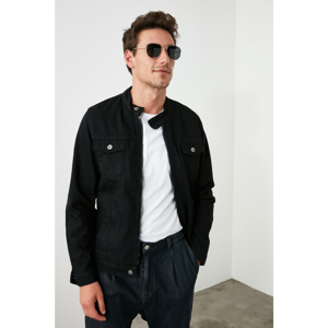 Trendyol Black Male Judge Collar Zippered Slim Fit Jacket