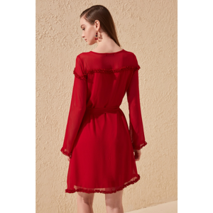 Trendyol Red Belt Detailed Dress