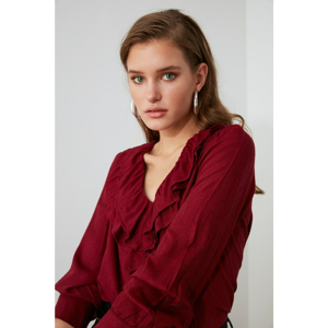 Trendyol Claret Red Ruffle Detailed Blouse