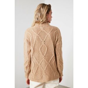 Trendyol Camel Patterned Knitwear Sweater