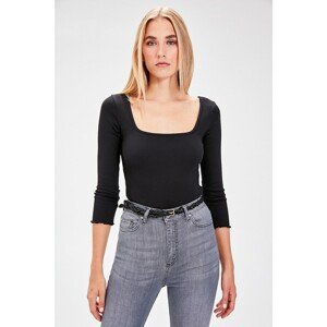 Trendyol Black Square Collar Knitted Blouse