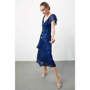 Trendyol Navy Blue Stone Button Dress