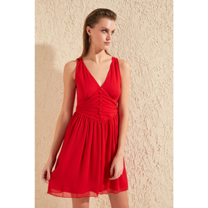 Trendyol Red Button Detailed Dress