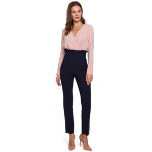 Makover Woman's Trousers K008 Navy Blue