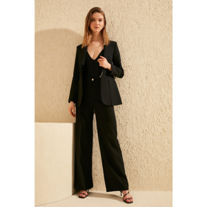 Trendyol Black Draped Casual and Stylish Trousers