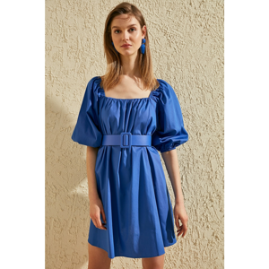 Trendyol Indigo Square Neck Belt Dress