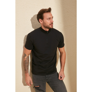 Trendyol Black Men's Collar Zippert T-Shirt
