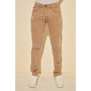 Trendyol Camel Men's Crash Skinny Jeans