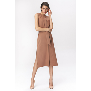 Nife Woman's Dress S133 Caramel