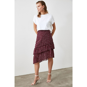 Trendyol Burgundy Flower Detailed Skirt