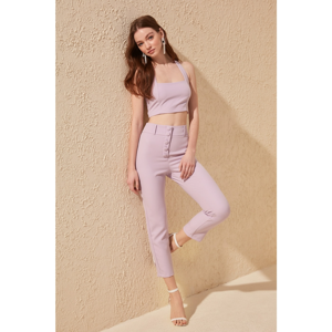 Trendyol Lilac Button Detailed Cigarette Trousers