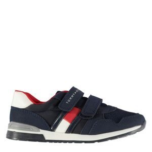 Tommy Hilfiger Logo Suede Hook and Loop Trainers