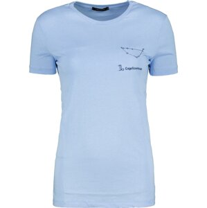 Trendyol Blue Capricorn Zodiac Embroidered Basic Knitted T-Shirt