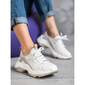 GOODIN OPENWORK LEATHER SNEAKERS