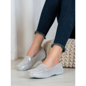 GOODIN SILVER LEATHER LOAFERS