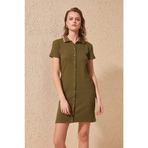 Trendyol Khaki ButtonEd Cachet Knitted Dress