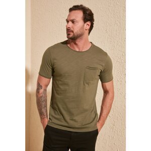 Trendyol Khaki Men's Slim Fit Short Sleeved Pocket T-Shirt
