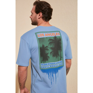 Trendyol Blue Men's Printed T-Shirt