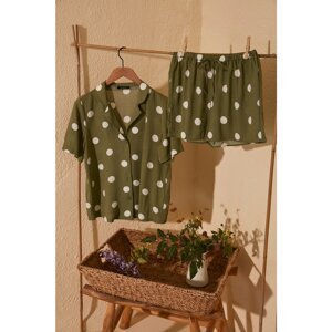 Trendyol Khaki Printed Viscose Woven Pajamas Set