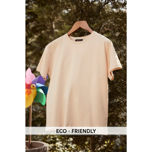 Trendyol Beige 100% Organic Cotton Semi-Fitted Knitted Shirt