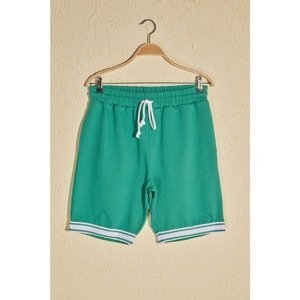 Trendyol Green Men's Slim Fit Striped Striped Detailed Shorts & Bermuda