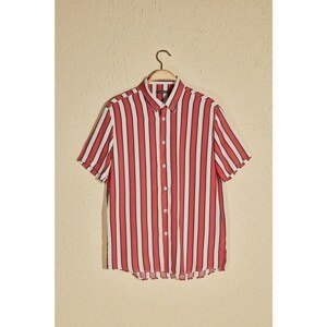 Trendyol Multi Color Men Regular Fit Shirt Collar Short Sleeve Striped Shirt