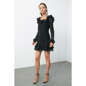 Trendyol Black Flywheel Detailed Lace Dress