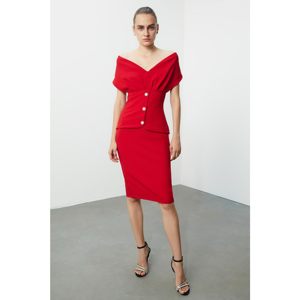 Trendyol Red Stone Accessory Dress