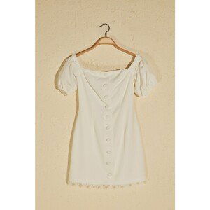 Trendyol White Button Detailed Dress