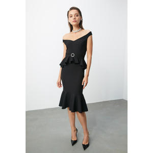 Trendyol Black Belt Detailed Volli Dress